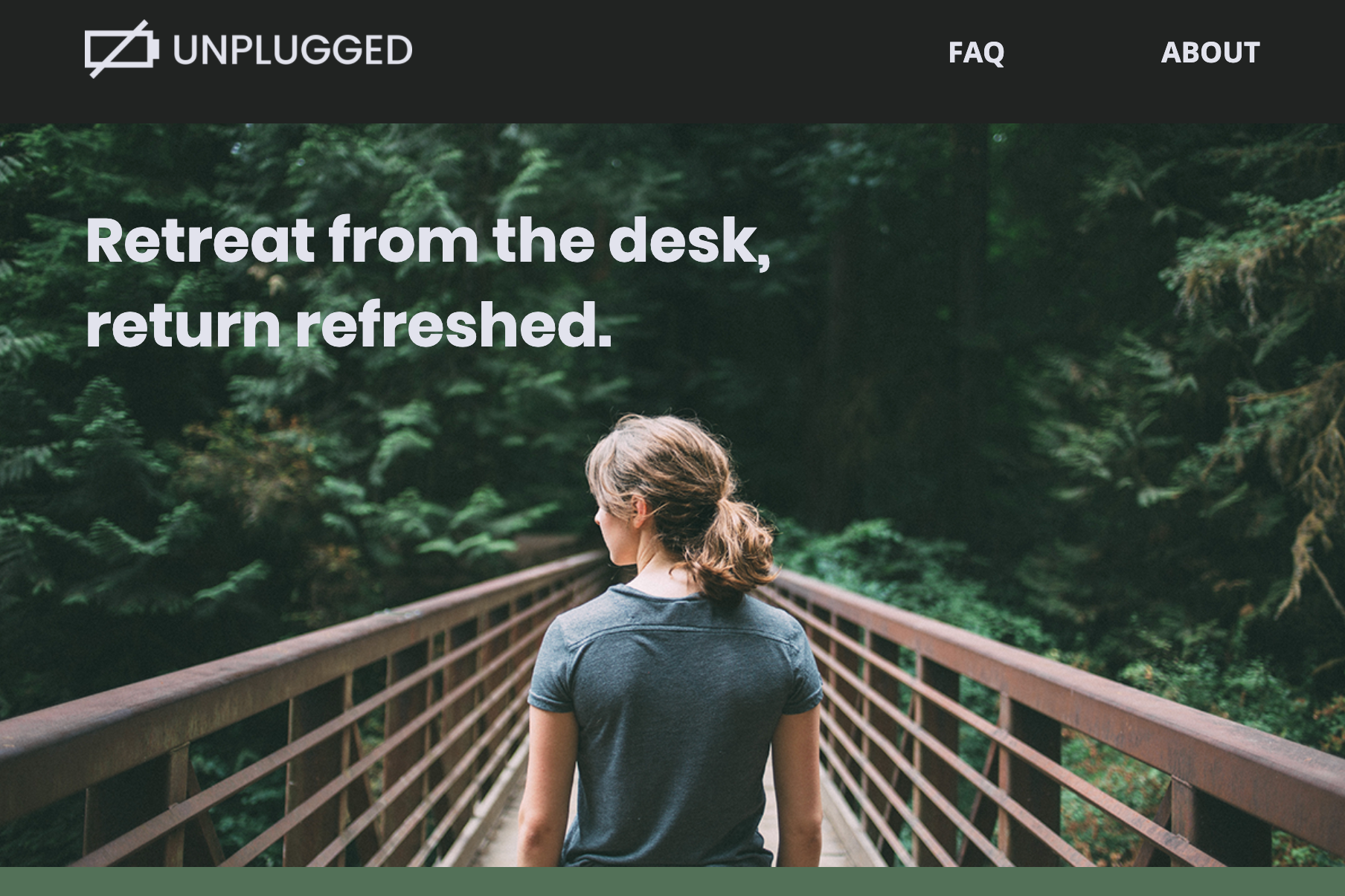 Unplugged Retreat Website Screenshot
